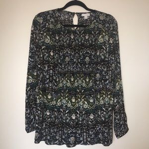 J Jill multicolor long sleeve blouse shirt